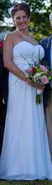 Custom wedding dress, chiffon wedding dress, sweetheart neckline wedding dress, wedding dress with beading