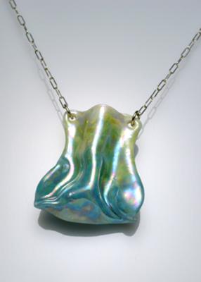 Pouch pendant on a sterling chain with sterling clasp