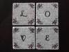 LOVE message tumbled stone coasters